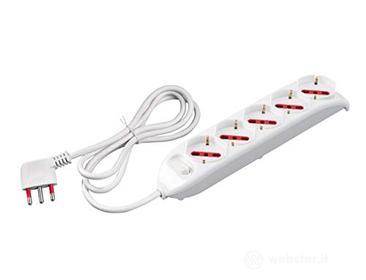 ROSI RS94005 Multipresa Serie Emilia, Bianco, 5 prese schuko biv. 10/16A (AZ)