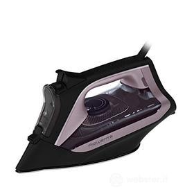Rowenta DW4345 Express Steam, Ferro da Stiro a Vapore, Piastra in Acciaio Inox con Tecnologia Microsteam, Funzione Anticalcare, 200 g/min Potenza del Vapore, Potenza 2600 Watt, Nero e Rosa (AZ)