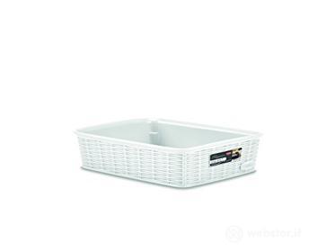 Stefanplast Elegance Cestino Rattan, Bianco, 25x19x6 cm (AZ)