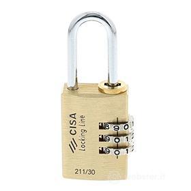 Cisa 39612 Lucchetto a combinatore, Ottone, 30 mm (AZ)