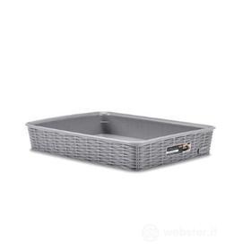 Stefanplast Cestino Elegance Rattan 35x26x6cm, Grigio (AZ)