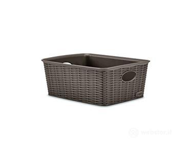 Stefanplast Elegance Cestino Rattan, Marrone, 25 x 19 x 10 cm (AZ)