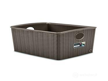 Stefanplast Elegance Cestino Rattan, Marrone, 36x29x13 cm (AZ)