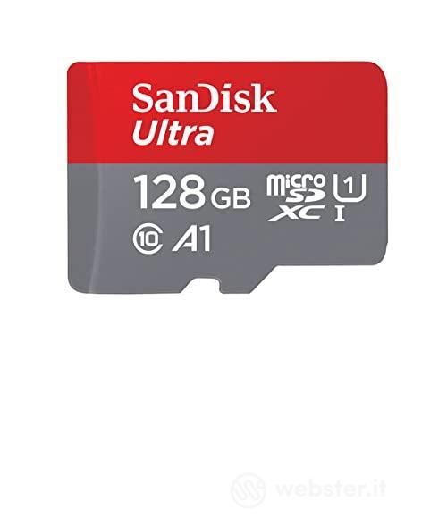 SanDisk 128 GB Ultra microSDXC UHS-I scheda, con adattatore SD, fino a 140 MB/s, prestazioni dell'app A1, Classe 10, U1 (AZ)