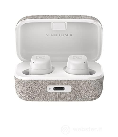 Auricolari Sennheiser MOMENTUM True Wireless 3 - Cuffie Bluetooth in-ear per musica e telefonate con cancellazione attiva del rumore, ricarica wireless Qi, durata della batteria di 28 ore, Bianco (AZ)