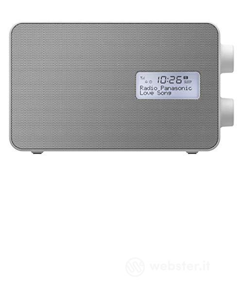 Panasonic RF-D30BTEG-W Radio Digitale DAB+ e Musica Wireless Bluetooth, Resistente agli Spruzzi, Stazione di Ricarica per Smartphone, FM, Equalizzatore, Altoparlante full-range, Sveglia, Timer, Bianco (AZ)