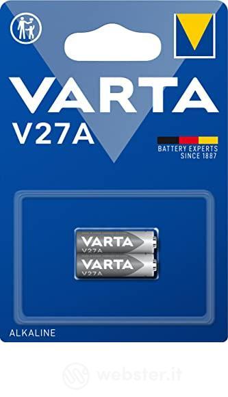 Varta 4227112402 Pila Alcalina V27 A, 12 V, colore: argento V27A MN27 / LR27 / A27, 12 V, Confezione 2 pezzi