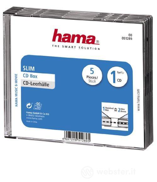 Porta Supporti Magnetici Audio/Video Conf.5Cust.CD Slim Trasp. 51289 (AZ)