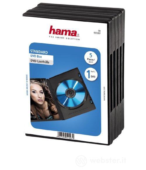 Porta Supporti Magnetici Audio/Video Conf.5Cust.DVD Sing. Nero 51297 (AZ)