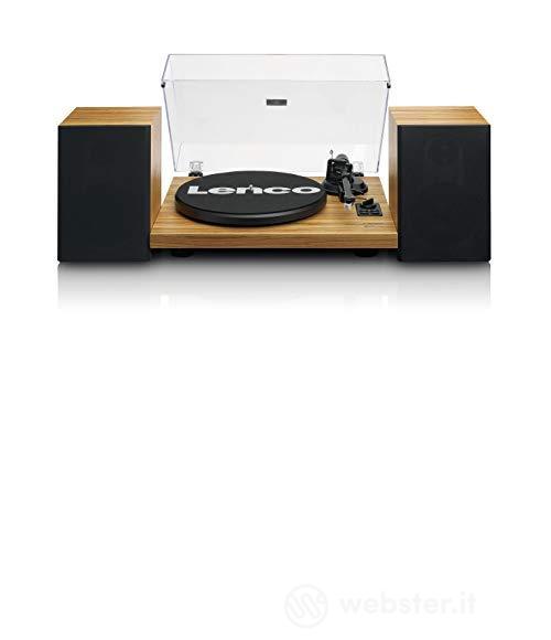 Lenco 810047 giradischi stereo ls500wd con altoparlanti - bluetooth - trasmissione a cinghia - vassoio in metallo da 280 mm - preamplificatore e amplificatore - cartuccia audio technica - legno nero