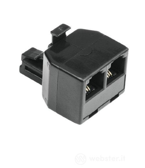 Cavetteria Telefonia Modular Splitter 6p4c plug - 2 6p4c sockets 00044856 (AZ)