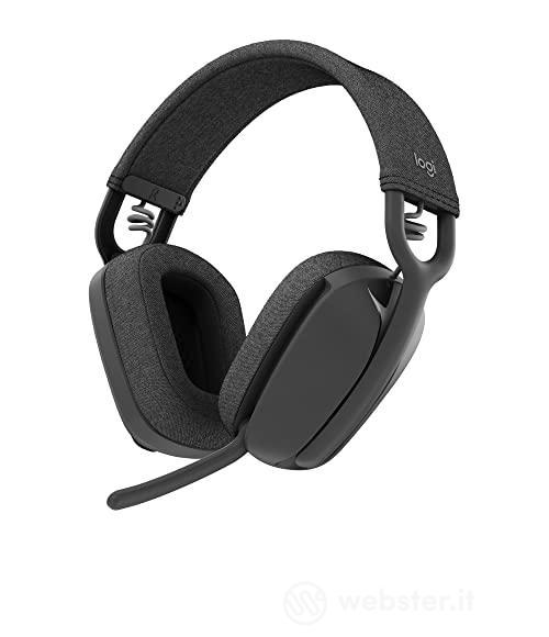 Logitech Zone Vibe 100 Cuffie Wireless Over-Ear Leggere con Microfono con Eliminazione del Rumore, Auricolare Bluetooth Multipoint, Compatibile con Teams, Google Meet, Zoom, Mac/PC - Grigio (AZ)