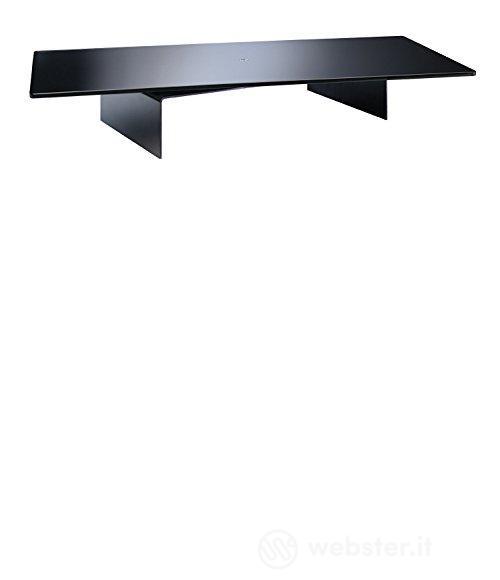 Meliconi Rotobridge ?lite L Base in Acciaio, con Ripiano Girevole in Vetro Temperato per TV e Monitor PC, Alloggiamento per Apparecchi Audio/Video, Nero (AZ)