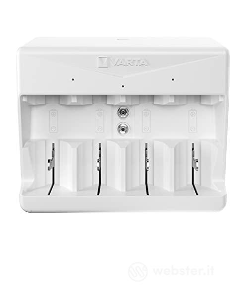 Varta Caricabatterie universale per batterie ricaricabili 2/4 AA, AAA, C, D e 1 x 9 V NiMH, incl. Cavo USB di tipo C (AZ)