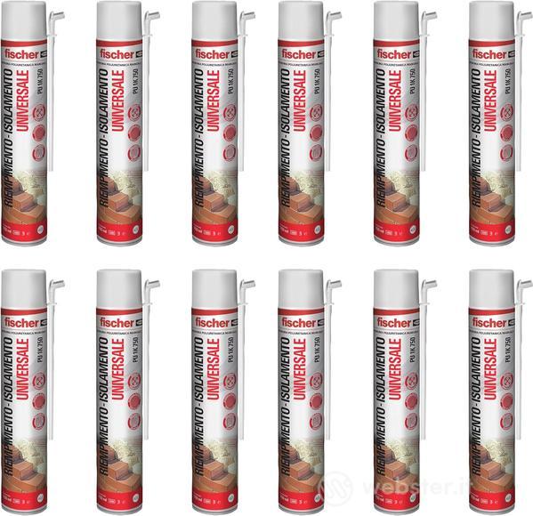 Confezione 12 pezzi schiuma poliuretanica uso manuale PU 1K 750 ml