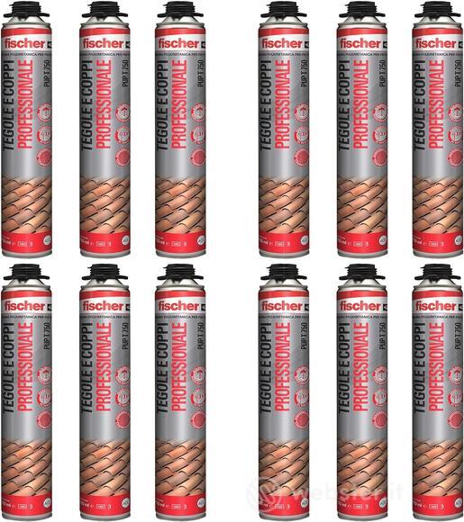 Confezione 12 pezzi schiuma poliuretanica fissaggio tegole e coppi PUP T 750 ml