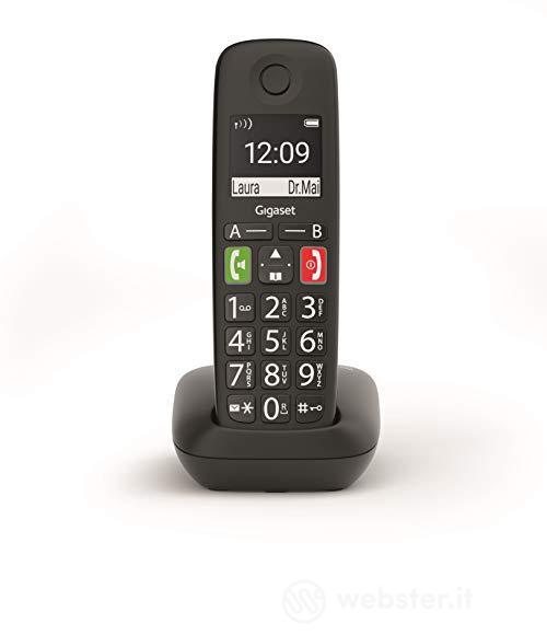 Gigaset E290, Telefono Portatile con Suonerie Forti, Numeri Grandi e Audio Potenziato, Tasti di Chiamata Rapida, Vivavoce con Volume Regolabile, Nero [Versione Italiana] (AZ)