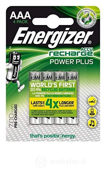 Batteria Standard Ricaricabile Ricar.ENERGIZER HR03 4pz.Minist.700Ni-Mh (AZ)