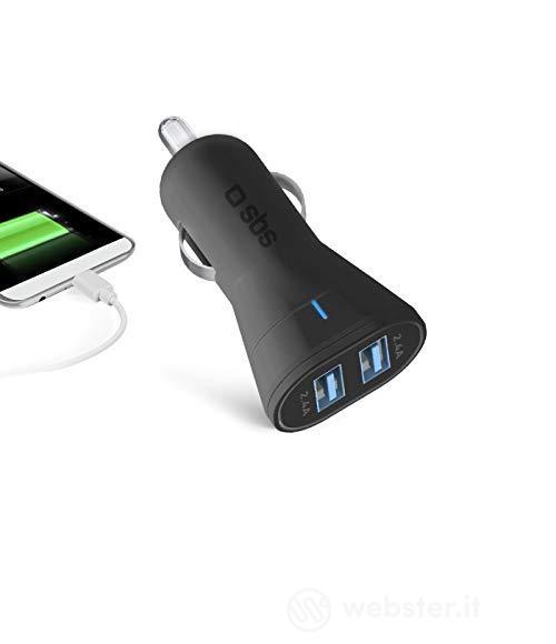 Cellulare - Cavo Accendisigari Caricabatterie da auto con 2 uscite USB (AZ)