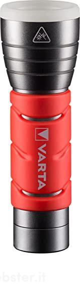 Varta LED Outdoor Sports Flashlight Torcia 5 W con 2 Modalit? di Luce, Resistente all'Acqua IPX4, 3 Batterie High Energy AAA Ministilo Incluse, Rossa + Remington MB4120 Beard Boss Styler Regolabarba (AZ)