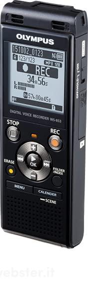 Olympus WS-853 Riproduttore e Registratore Stereo MP3, 8 GB, Nero (AZ)