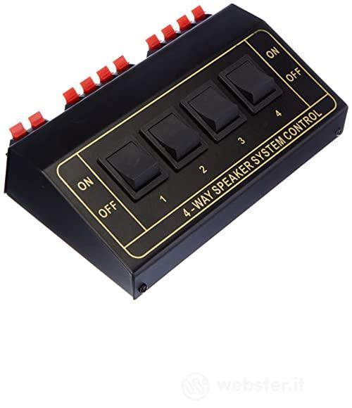 Goobay 11934 Speaker Switchbox, Per collegare fino a 4 coppie di diffusori, nero (AZ)