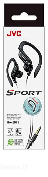 JVC HA-EB75. Disegno auricolare: Intraurale, Frequenza cuffia: 16 - 20000 Hz, Sensibilità cuffia: 105 dB, Impedenza: 16 ?, Unità driver: 1,35 cm, Tipo di magnete: Neodimio. Lunghezza cavo: 1,2 m. Peso: 13 g. Colore del prodotto: Nero (AZ)