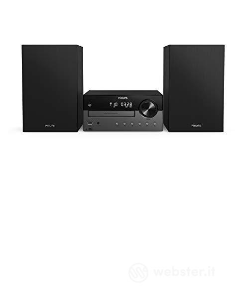 Philips M4505/12 Mini Impianto Stereo Sistema Micro, Bluetooth, Radio DAB+/FM, CD, 60 W, Ingresso Audio, Porta USB per Ricarica, Altoparlanti Bass Reflex, Controllo Audio Digitale - Modello 2020/2021 (AZ)