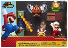 Super Mario Lava Castle Diorama Set 5pz