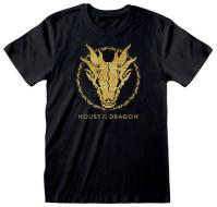 T-Shirt House of the Dragon Gold Ink Skull M
