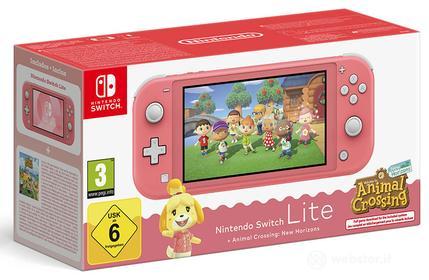 NINTENDO Switch Lite Corallo + Animal Crossing New Horizons