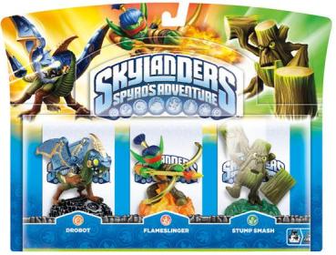 Skylanders Drobot+StumpSmash+Flamesling.