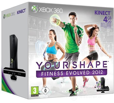 XBOX 360 4GB +Kinect+Your Shape 2012