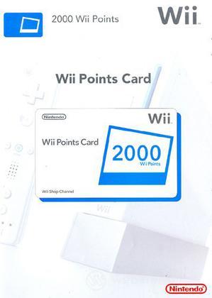 NINTENDO WII Points Card