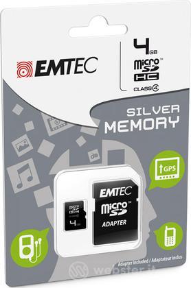 MicroSD + Adapter 4GB Silver (MP3-MP4) MicroSD + Adapter 4GB Silver (MP3-MP4)