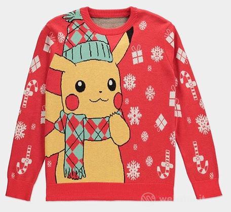 Maglione Natale Rosso Pokemon XXL