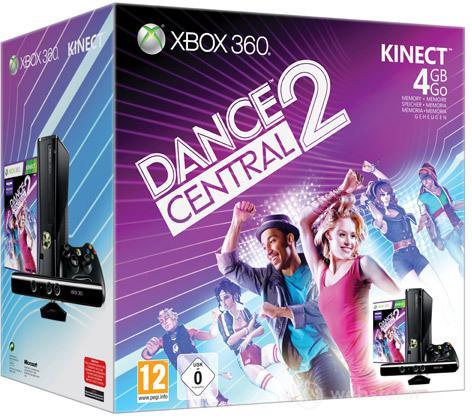 XBOX 360 4GB +Kinect+Dance Central 2