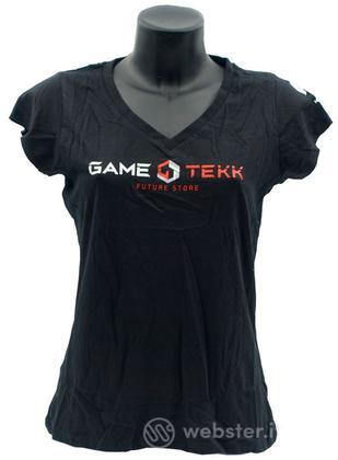 T-Shirt Collo V Nera GameTekk Donna L