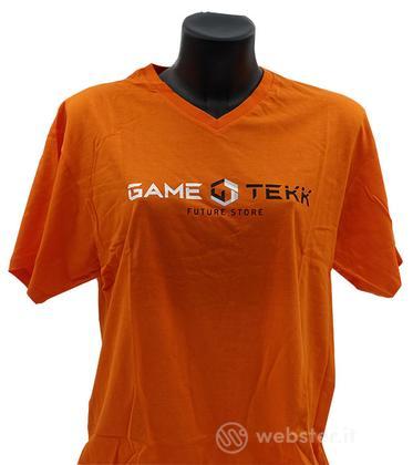 T-Shirt Collo V Arancione GameTekk Uomo XL