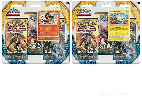Pokemon Sole Luna 3 buste blister+moneta Pokemon Sole Luna 3 buste blister+moneta