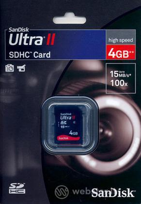 WII Sandisk Memory SD Ultra II 4 Gb