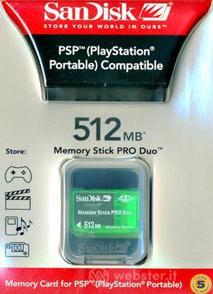 PSP SanDisk Memory Stick Pro Duo 512 Mb