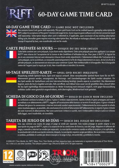 Rift Game Time Card 60gg