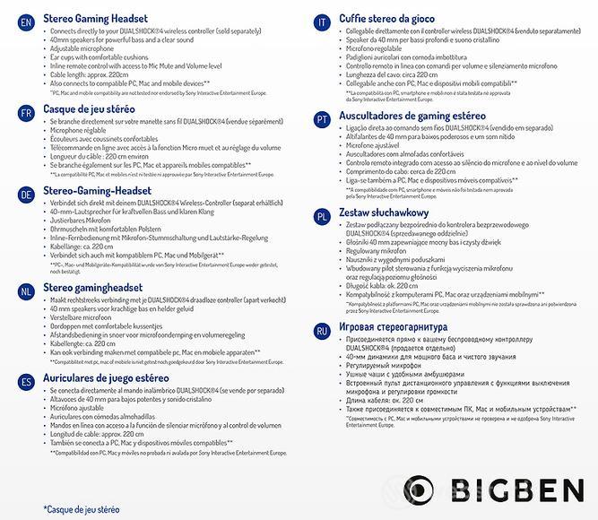 BB Cuffia Gaming Licenza SONY Rossa