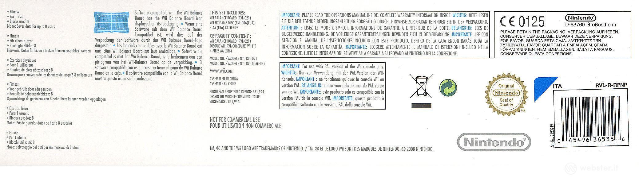 WII Fit Nintendo + WII Balance Board